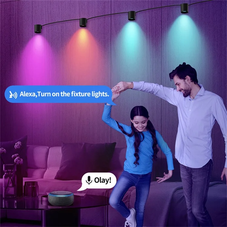 BLX-01 4Pack RGBIC LED Light Smart Wall Sconces Music Sync Home Decor Tuya WiFi Wall Lights Work with Alexa - US Plug