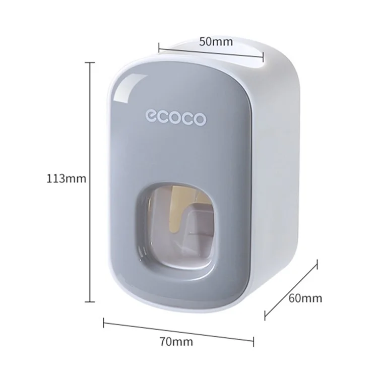 Dispensador de pasta de dientes montado en la pared ECOCO para baño, exprimidor automático de pasta de dientes para niños y adultos - Negro