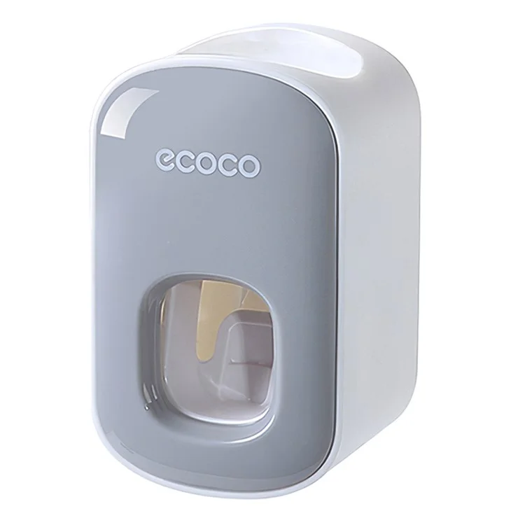 ECOCO Wandmontierter Zahnpastaspender für das Badezimmer, automatischer Zahnpastaquetscher für Kinder und Erwachsene - Grau