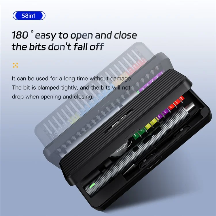 KING'SDUN KS-882058 58-in-1 Precision Electric Screwdriver Set Portable Screwdriver with S2 Steel Bits