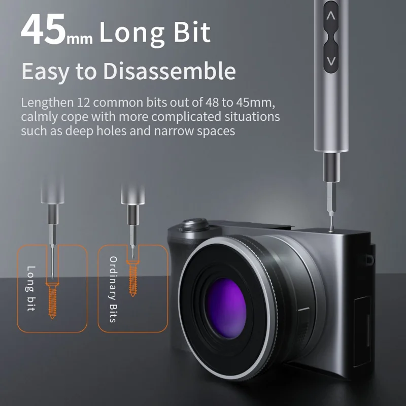 KING'SDUN 62-in-1 Handheld Screwdriver Set with 48 Bits Portable Metal Precision Screwdriver with LED Light