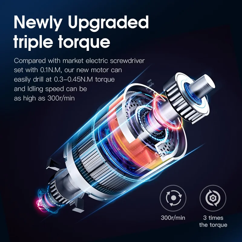 KING'sdun KS-882047 3,7 V multifunzione 35 in 1 Set di cacciaviti elettrici con luce LED e strumento di riparazione Power Tool - Grigio