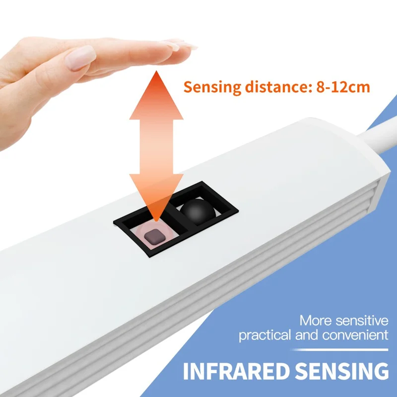 1469 40cm Hand Sensing USB LED Bar Light Self-adhesive Infrared Induction Cabinet Lamp - Pure White