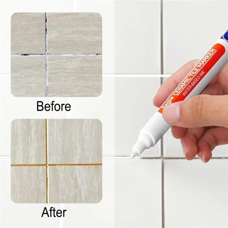 SANJIE Grout-Füller-Stift Fliesen-Reparatur-Marker-Stift zum Wiederherstellen von Fliesen an Wand und Boden - Gold 