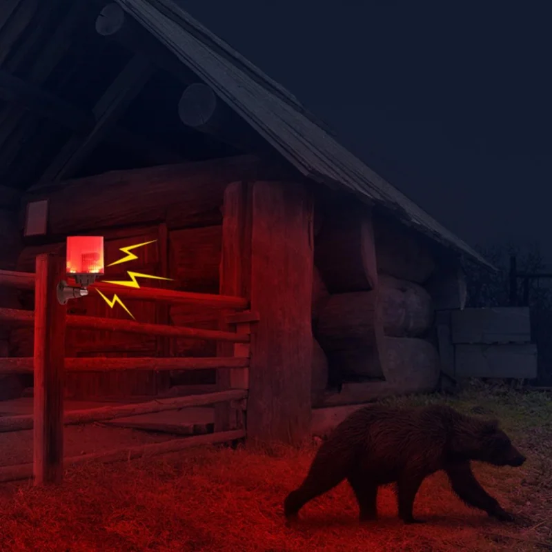 N911L Aufzeichnungsbare Solar-Powered Animal Repeller Alarm Licht Outdoor Garden Night Light