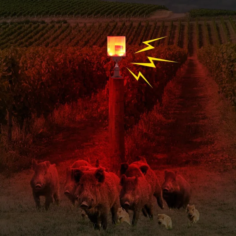 N911L Aufzeichnungsbare Solar-Powered Animal Repeller Alarm Licht Outdoor Garden Night Light