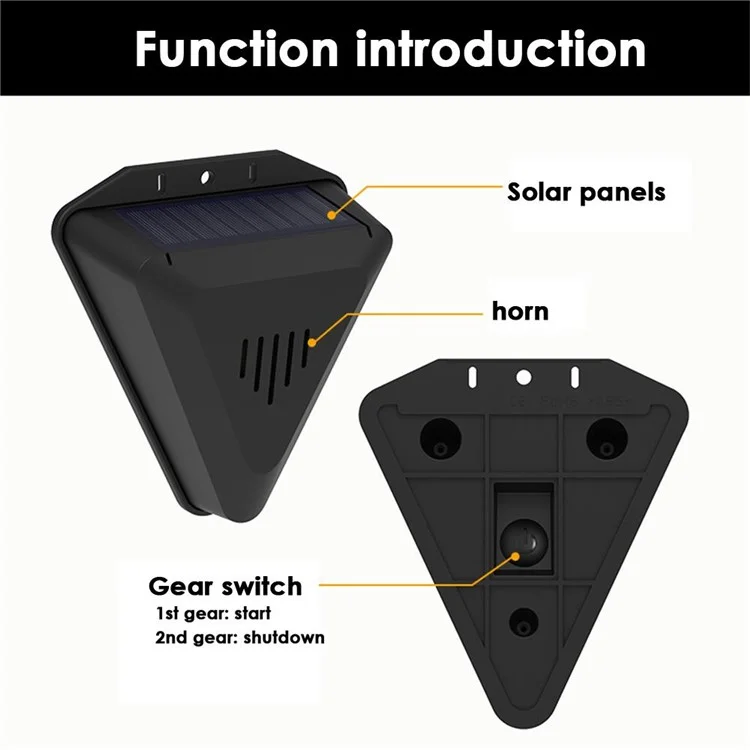 N911Q Solar Angetriebener Outdoor -vogel -repeller Mehrfach -sound -wiedergabe Vögel Alarmgerät