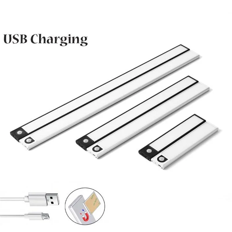MZ-L1005 60CM Smart LED Motion Sensor Cabinet Strip Light Self-Adhesive Closet Lamp Wardrobe Lighting Night Light - Negro