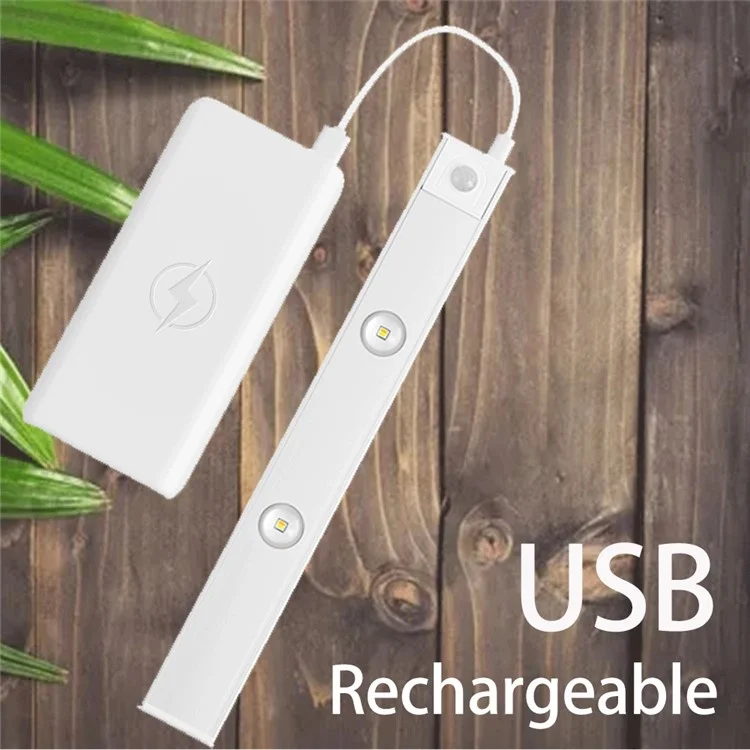 MZ-1602 30CM Smart LED Human Motion Sensing Night Light Self-Adhesive Closet Lamp Cabinet Strip Light for Wardrobe - Preto