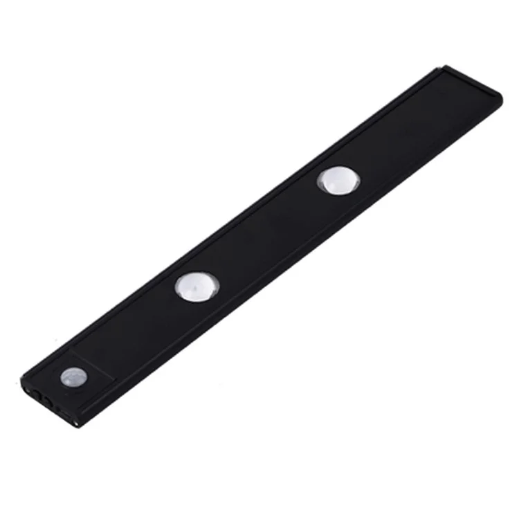 MZ-1602 20CM Slim Strip Light Self-Adhesive Closet Lamp Cabinet Wardrobe Lighting Smart LED Human Body Sensing Night Light - Schwarz