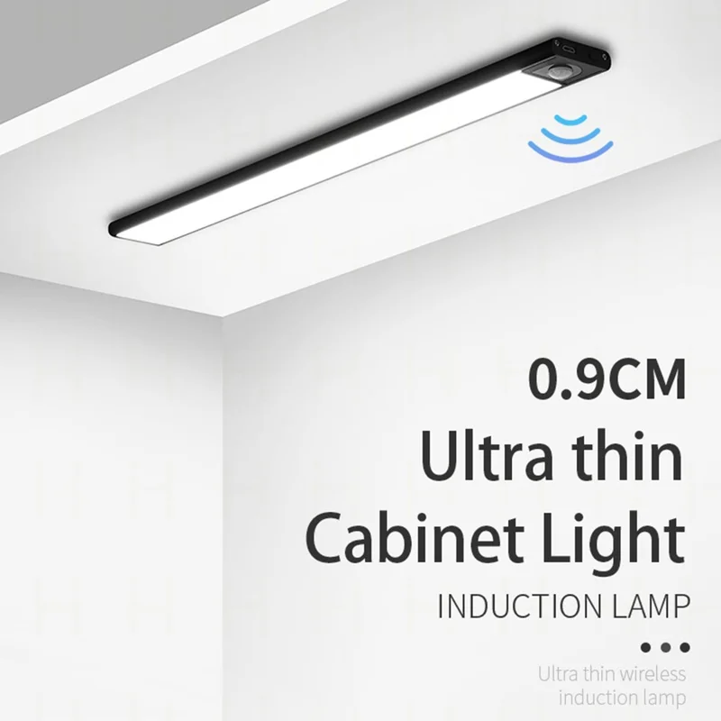 MZ-L1005 30cm Intelligent Human Sensing Ultra Thin LED Light Magnetic Suction Wardrobe Light Strip - Black