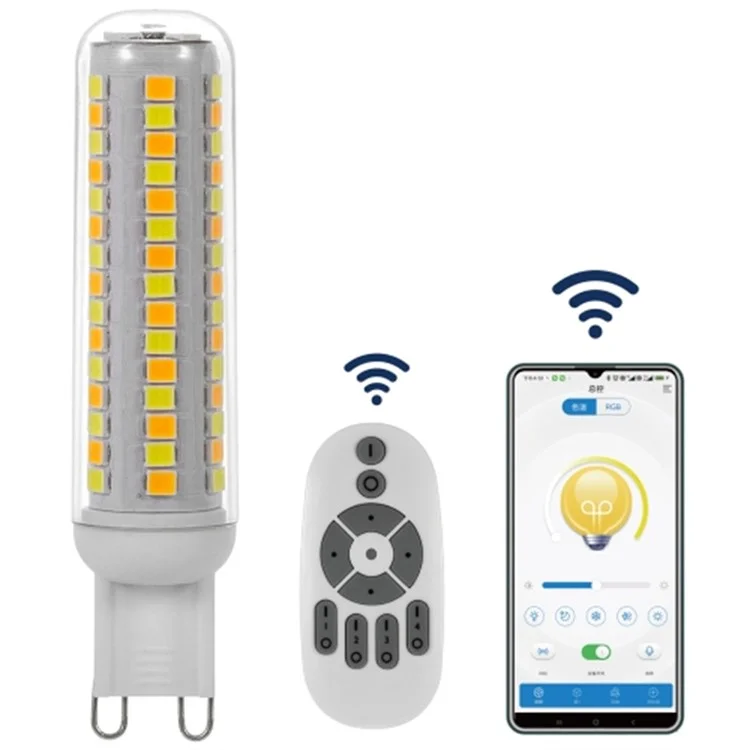 Bombilla LED G9 550-650LM Lámpara Inteligente Sin Parpadeo Regulable con Controlador Remoto