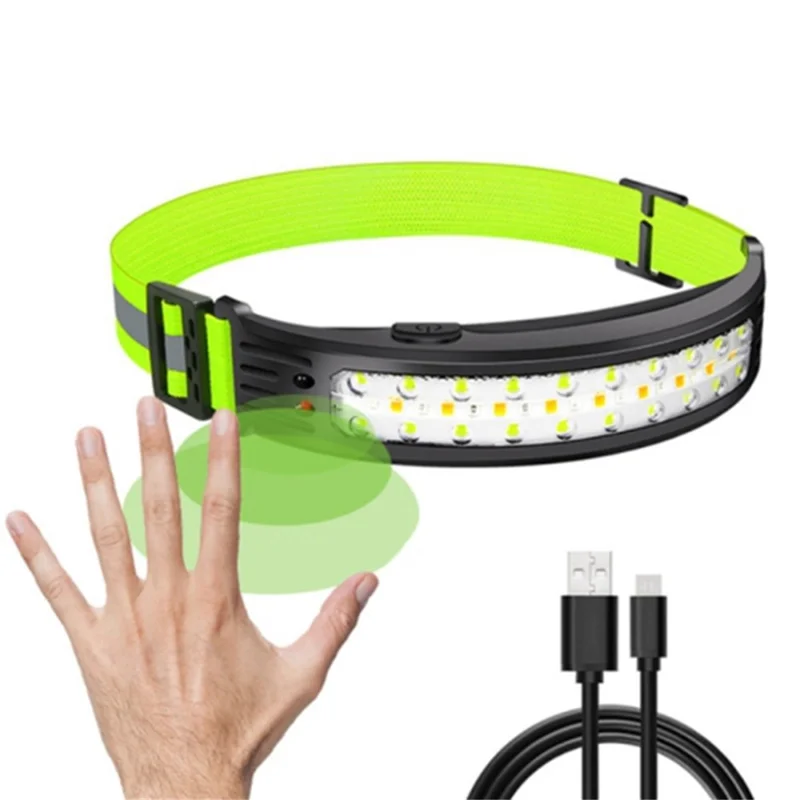 Outdoor Camping Running Super Bright LED Headlight Rechargeable Safety Warning Head Lamp