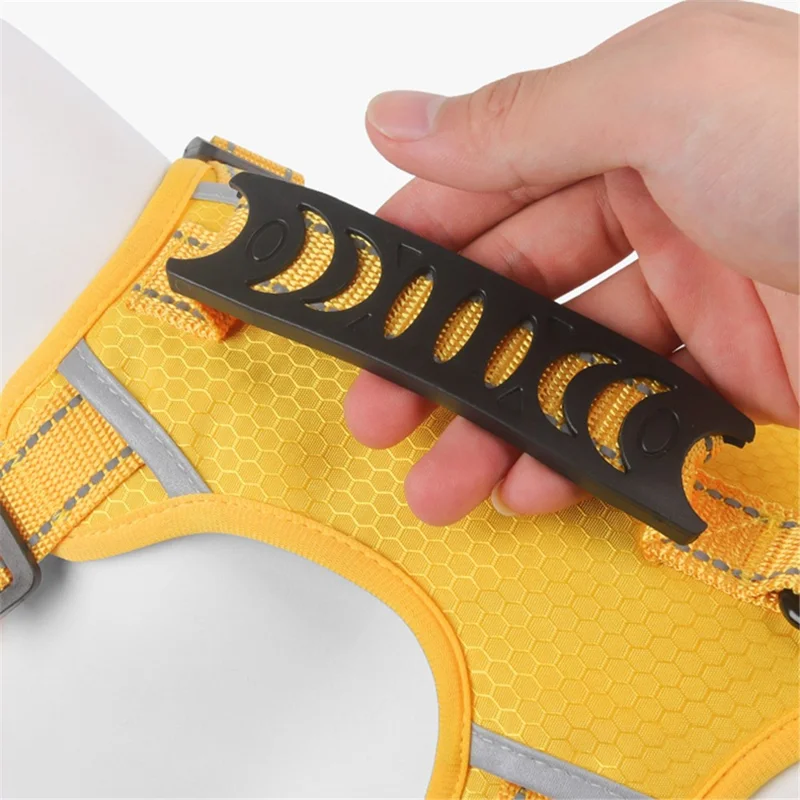 DUOMM HT-524 Breathable Pet Dog Harness Reflective Puppy Gift Safety Vest with Control Handle ST - Yellow / L
