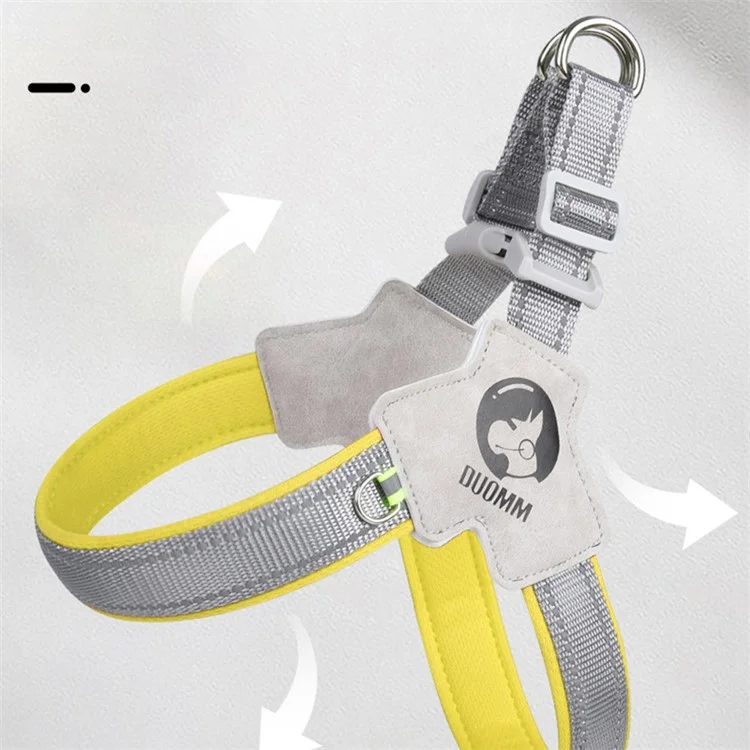 DUOMM HT-515 Dog Harness Double Layer Fabric Pet Breathable Reflective Harness - Black M