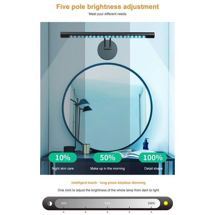 Style-A 40cm 3 Color Temperature Dimmable LED Light Touch Control USB Powered Cabinet Light Bar Lamp