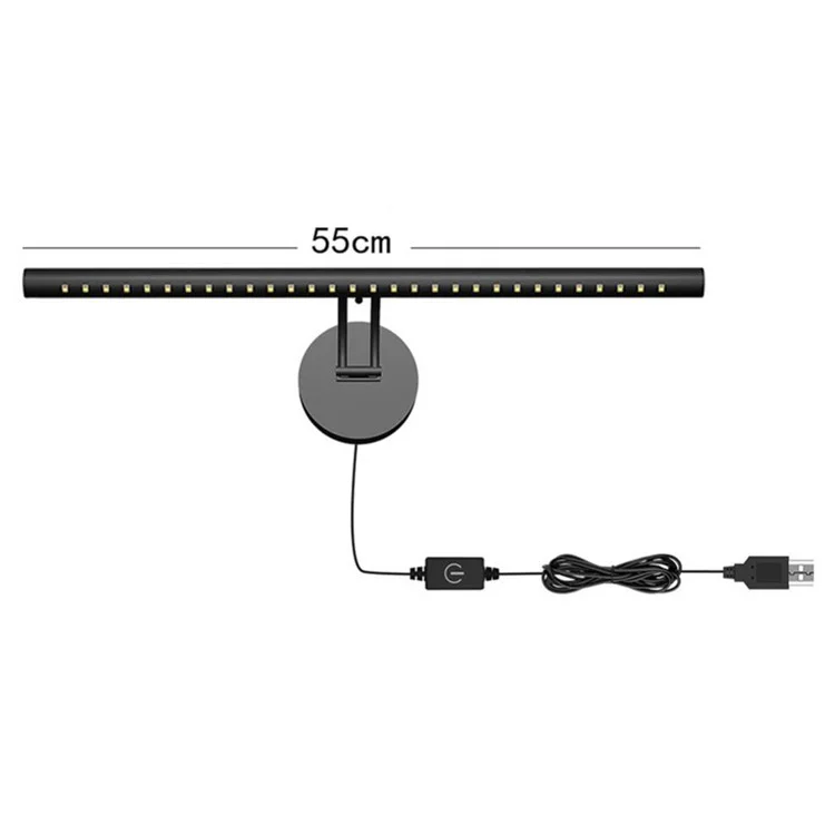 Style-A 55cm Wall Mount LED Light 3 Color Temperature Touch Control Light Bar with USB Power Supply