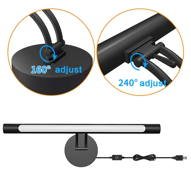 Style-B 40cm Touch Control LED Light 3 Color Temperature Dimmable USB Wall Light Bar