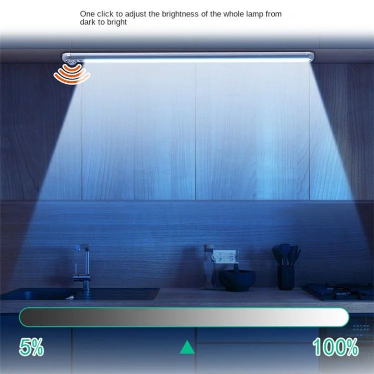 30cm PIR Motion Sensor Cupboard Light Rechargeable Stepless Dimmable Wireless Magnetic Night Light Bar