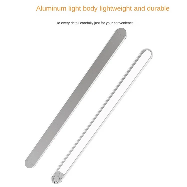 30cm PIR Motion Sensor Cupboard Light Rechargeable Stepless Dimmable Wireless Magnetic Night Light Bar