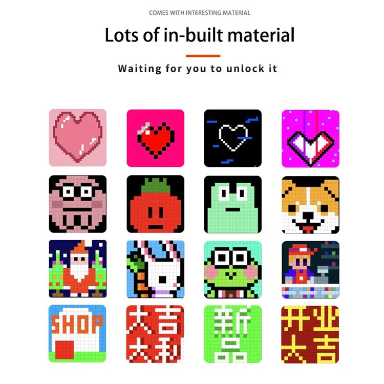 Pantalla de Píxeles ID32 IDM Art Cyberpunk Style Cartoon Pantalla Reloj Despertador Dinámico Gestor de Tiempo Diversión