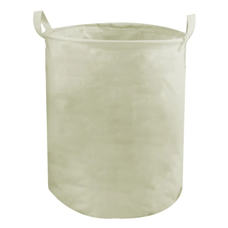 43L Collapsible Washing Laundry Basket Hamper Dirty Clothes Cotton Linen Basket Laundry Bin, Size M, 35x45cm - Solid Color