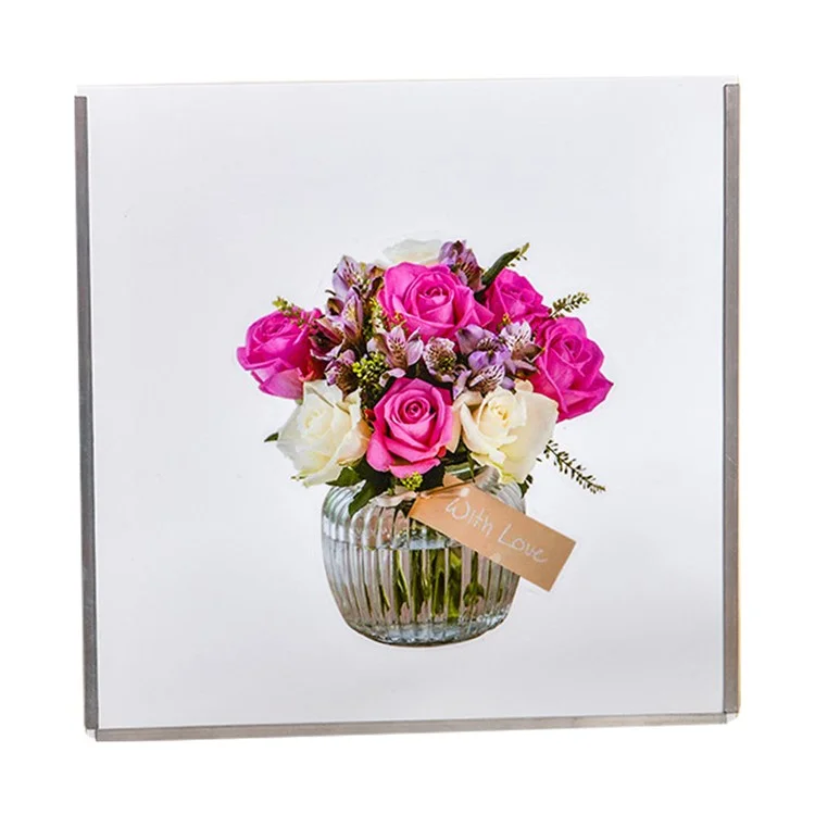 DIY Bathroom Folding Cloth Storage Box Wall-Mounted Picture Frame Cloth Storage Organizer - Flower / Silver Edge