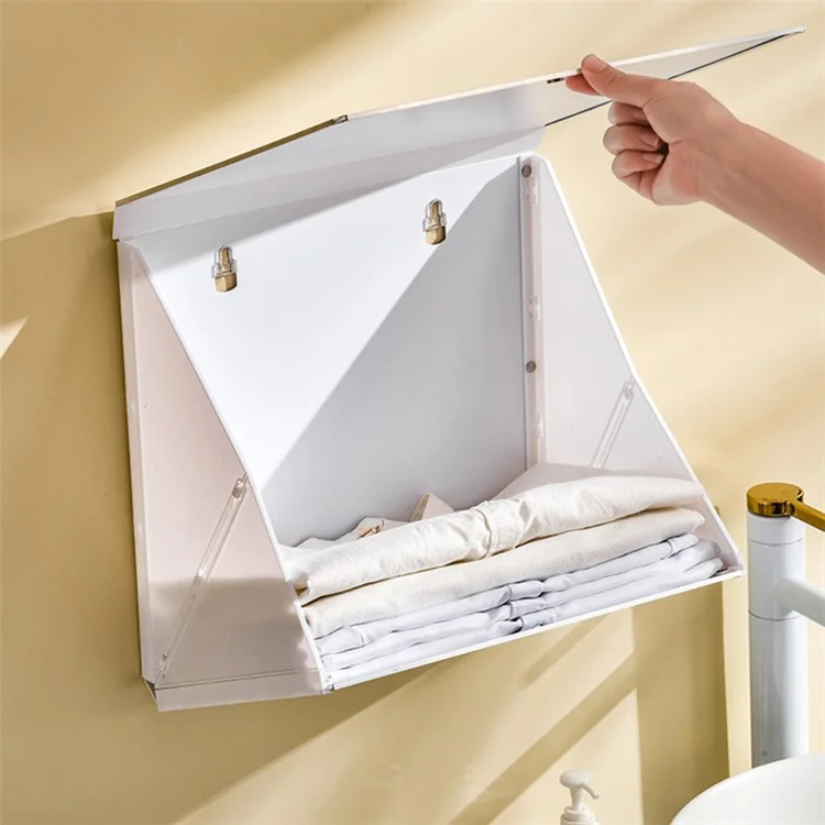DIY Bathroom Folding Cloth Storage Box Wall-Mounted Picture Frame Cloth Storage Organizer - Flower / Silver Edge