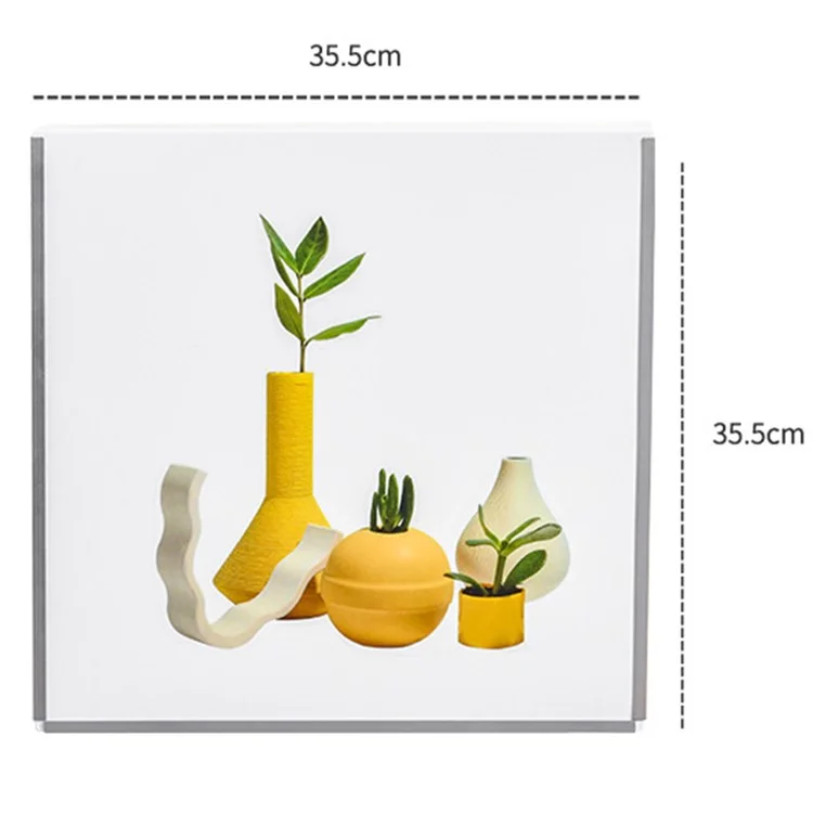 DIY Bathroom Folding Cloth Storage Box Wall-Mounted Picture Frame Cloth Storage Organizer - Flower / Silver Edge