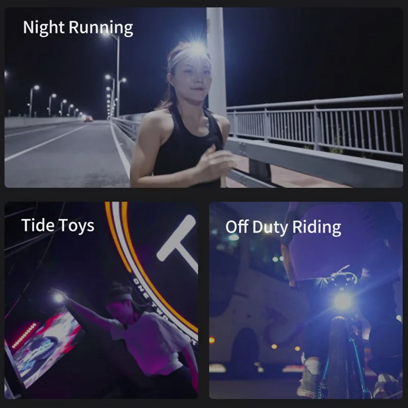 XIAOMIYOUPIN NEXTOOL Head Lamp Flashlight IPX4 Waterproof Headband Night Light with Charging Case - Purple