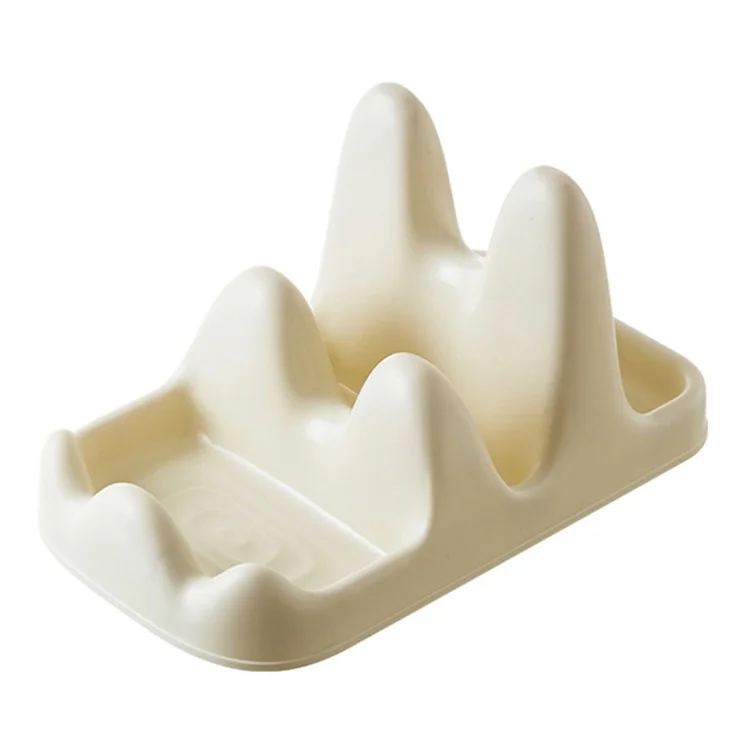Dual Layer Pot Lid Holder Stand Cooking Spoon Rest Kitchen Utensils Rest Rack - White