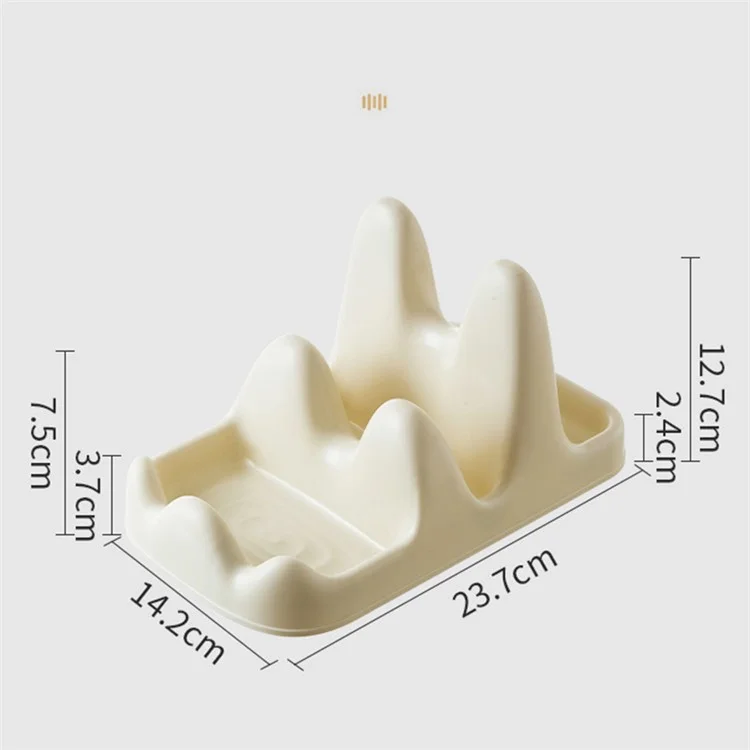 Dual Layer Pot Lid Holder Stand Cooking Spoon Rest Kitchen Utensils Rest Rack - White