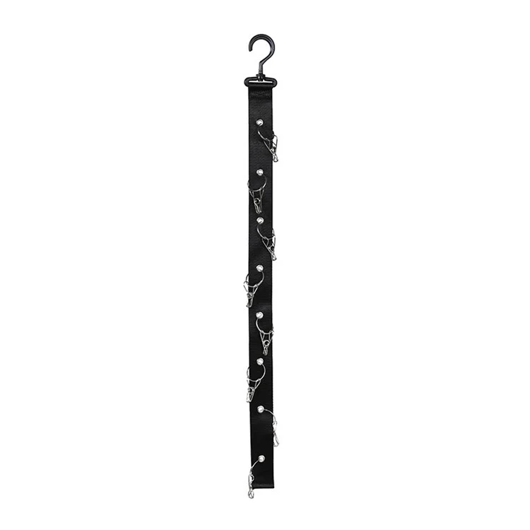 8-Clips Closet Hanging Cap Keeper Cloth+Metal Hat Holder Storage Rack Organizador