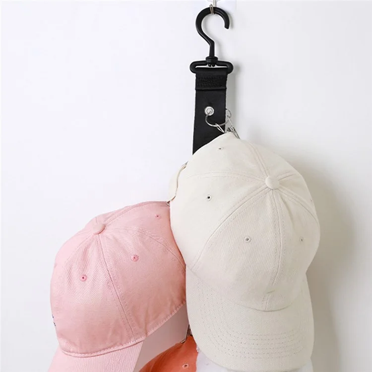 8-Clips Closet Hanging Cap Keeper Cloth+Metal Hat Holder Storage Rack Organizador