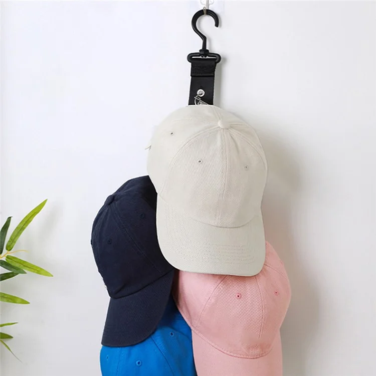 8-Clips Closet Hanging Cap Keeper Cloth+Metal Hat Holder Storage Rack Organizador