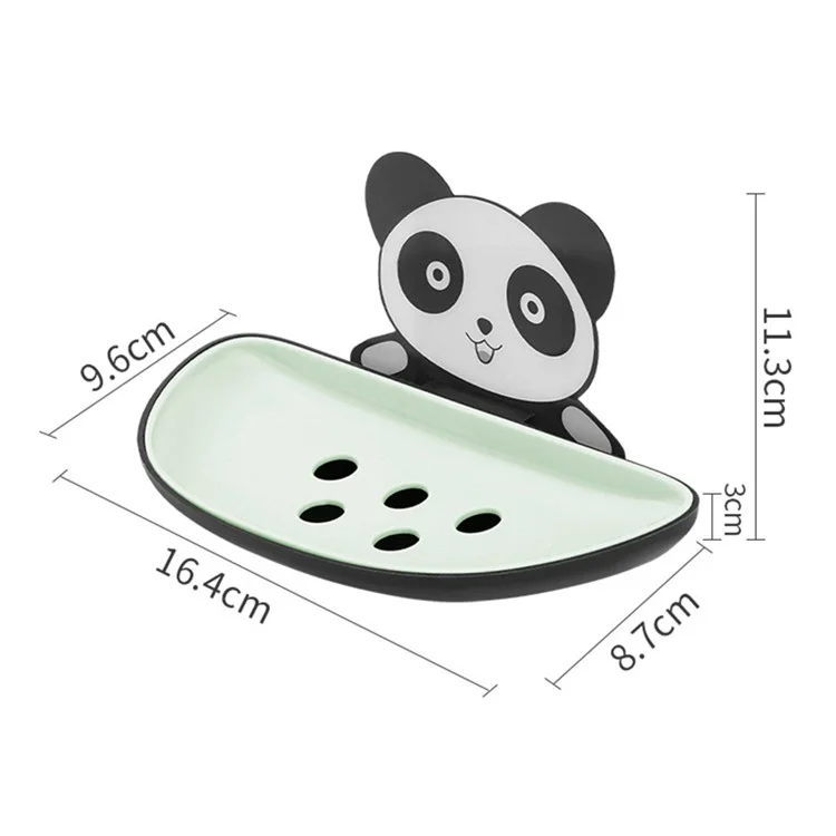 Panda Design Wandmontierter Seifenhalter mit Ablauf, Seifenablage - Grün