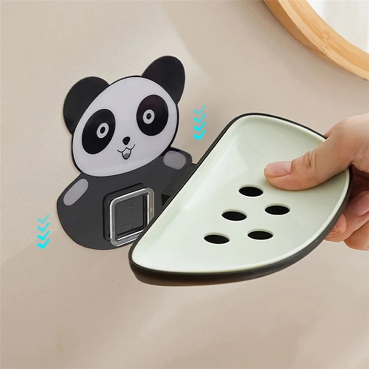 Panda Design Wandmontierter Seifenhalter mit Ablauf, Seifenablage - Grün