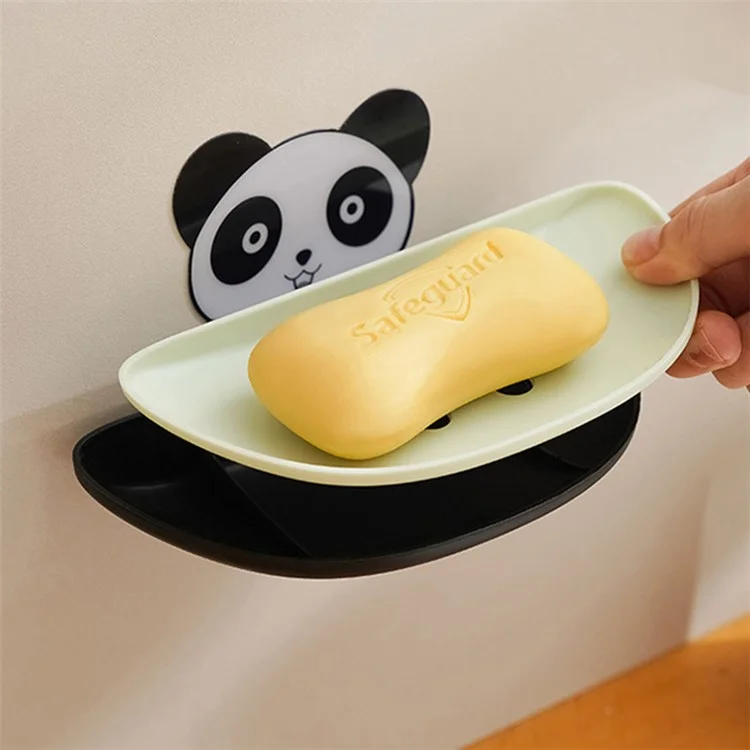Panda Design Wandmontierter Seifenhalter mit Ablauf, Seifenablage - Grün