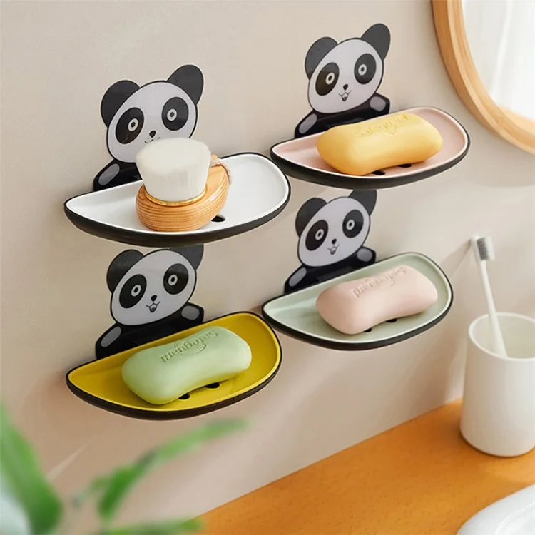 Panda Design Wandmontierter Seifenhalter mit Ablauf, Seifenablage - Grün