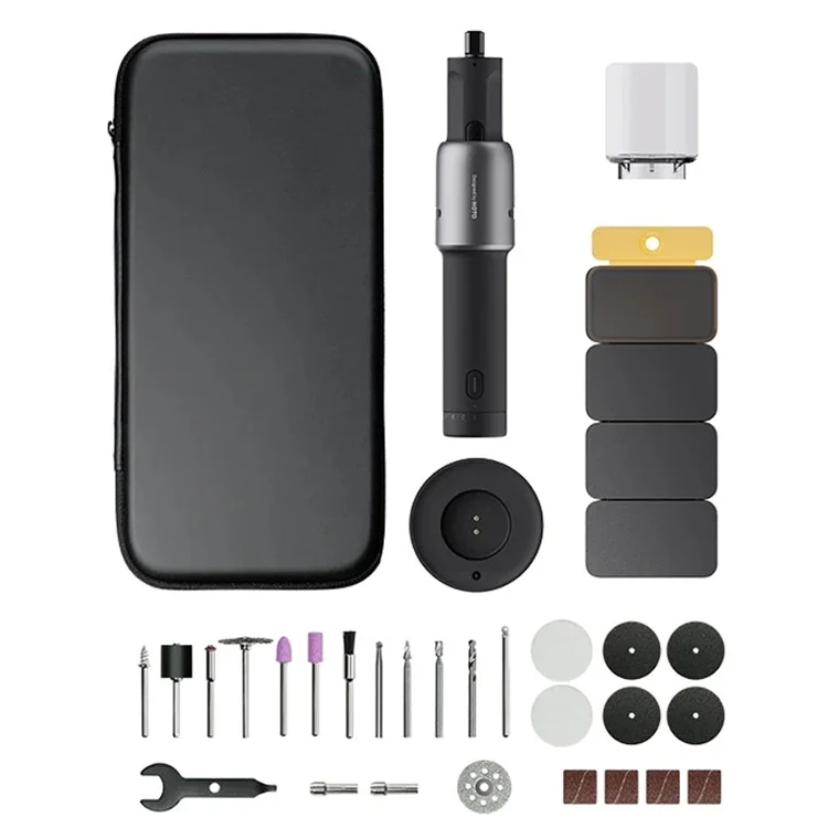 XIAOMIYOUPIN HOTO QWLDM001 Kit de herramientas eléctricas de rectificado y pulido rotativo 5 velocidades Mini taladro eléctrico amoladora