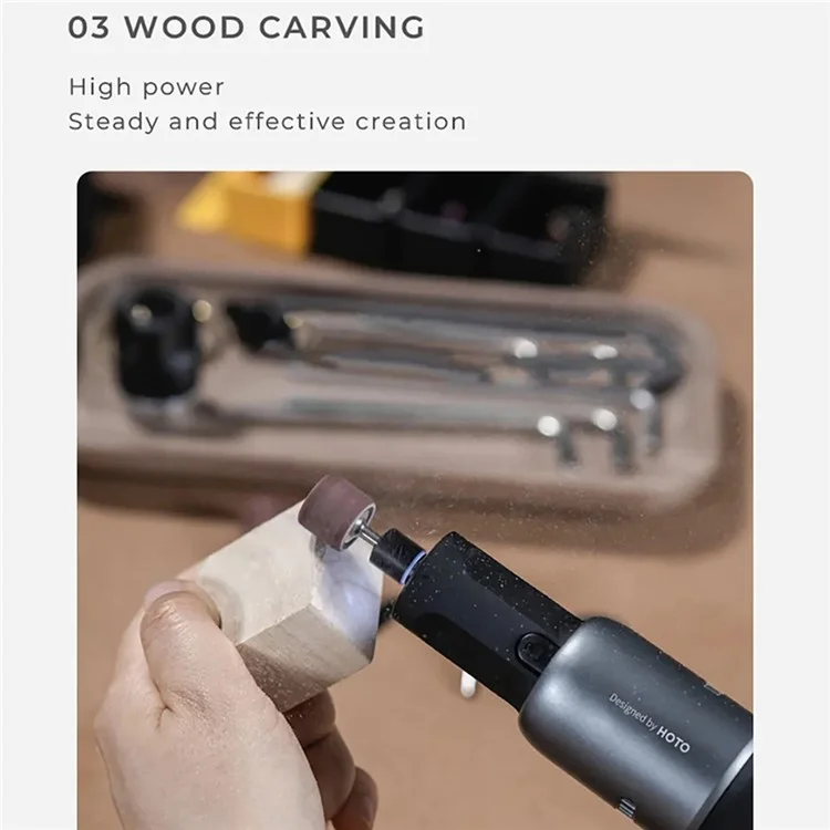 XIAOMIYOUPIN HOTO QWLDM001 Kit de herramientas eléctricas de rectificado y pulido rotativo 5 velocidades Mini taladro eléctrico amoladora