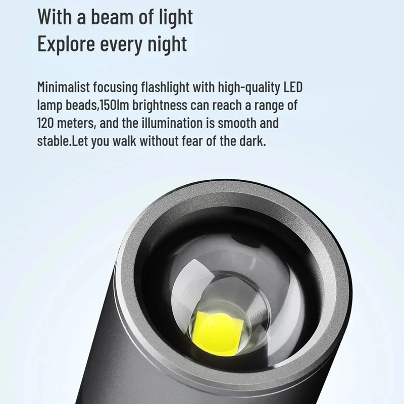 XIAOMIYOUPIN NEXTOOL NE20162 Portable Flashlight Aluminum Alloy+ABS Telescopic Focusing Camping Torch