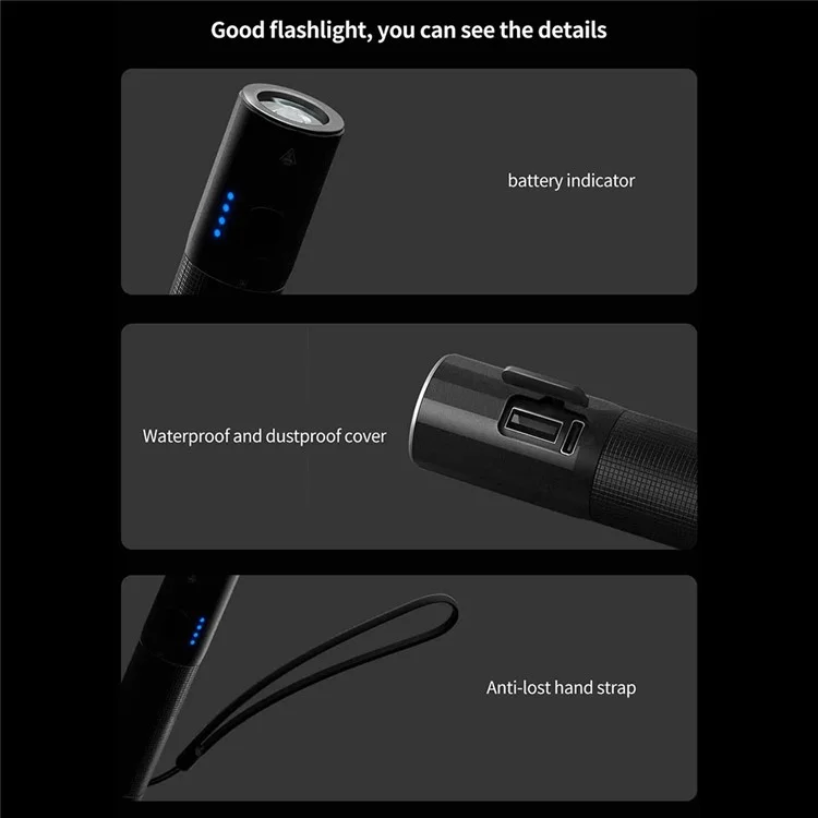XIAOMIYOUPIN NEXTOOL NE20069 Aluminum Alloy Flashlight 1200lm Outdoor Flashlight Power Bank