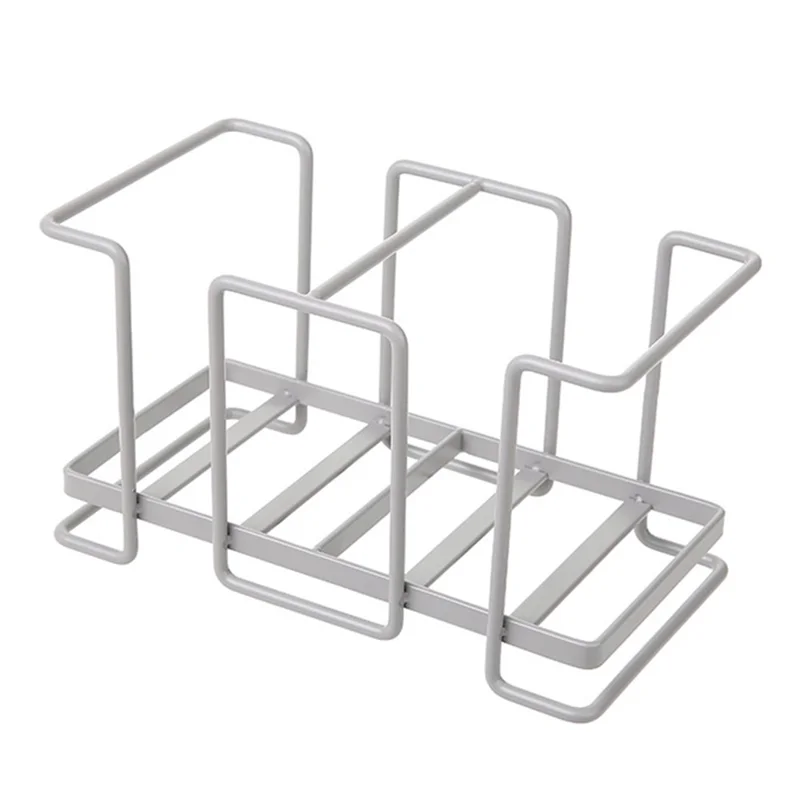 MTAM Desktop Disposable Cups Organizer Paper Cup Holder Dispenser Iron Storage Rack, Double Slot - Warm Grey