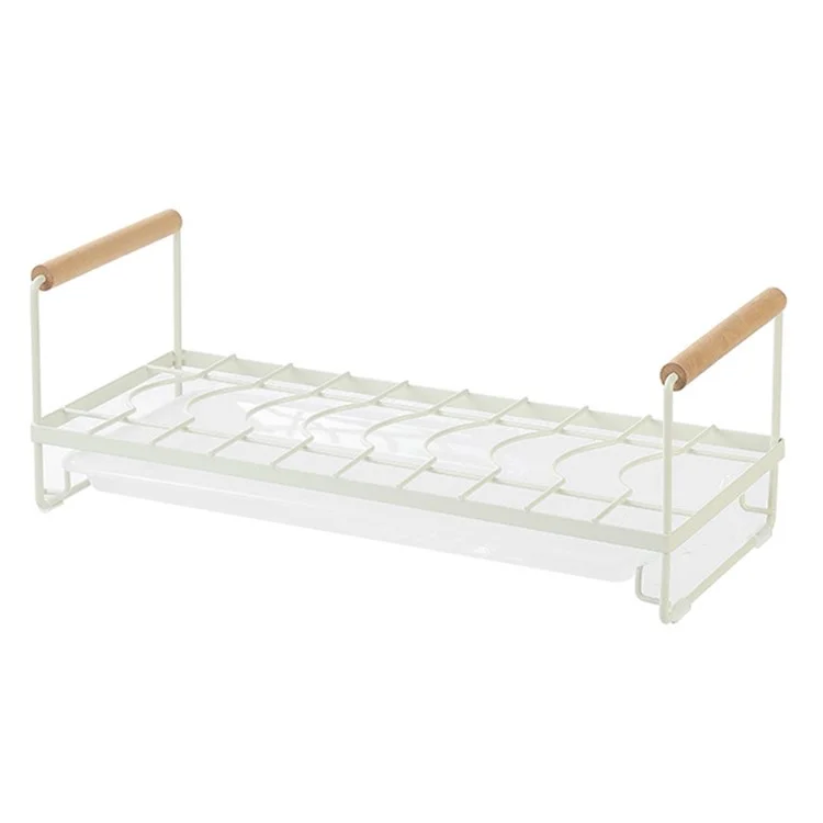 MTAM Bowls Holder Iron+PP Supporto Organizzatore per Ripiano da Cucina con Vassoio Scolapiatti - Crema