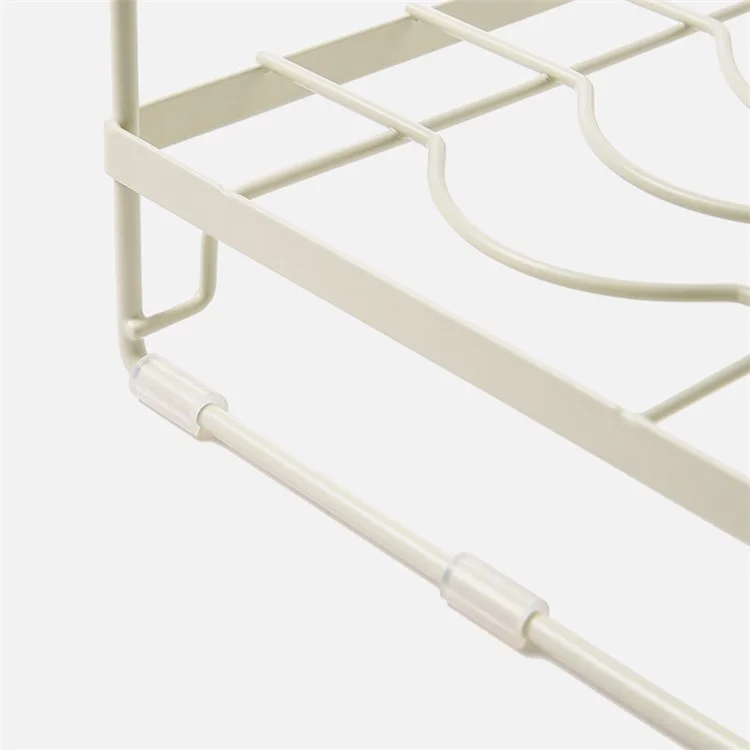 MTAM Bowls Holder Iron+PP Supporto Organizzatore per Ripiano da Cucina con Vassoio Scolapiatti - Crema