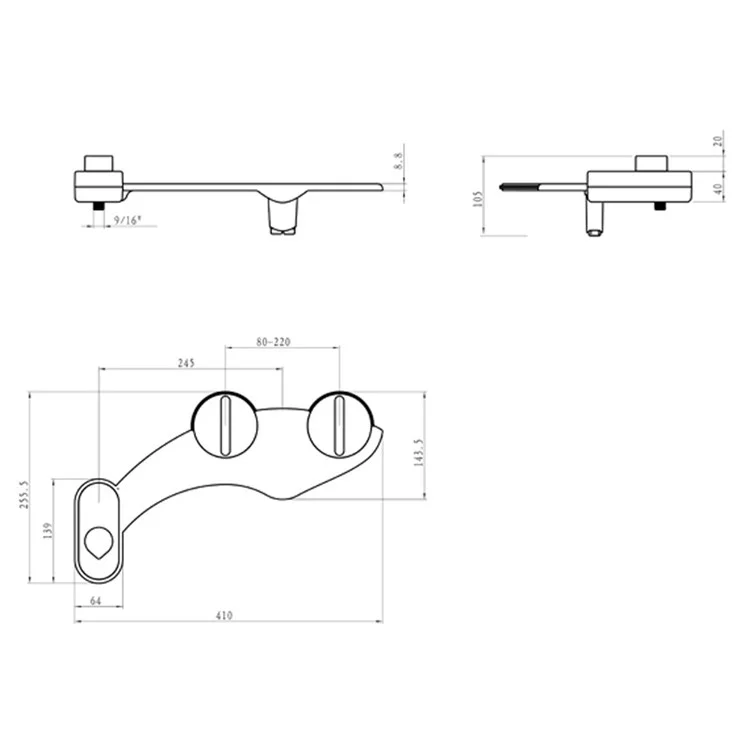 DCB-19001 Bidet de Toilettes Non Électriques Autonettoyant L'autonomie Bidet Bidet Attachement Pour la Pression D'eau Réglable au Siège Des Toilettes - 1 / 2