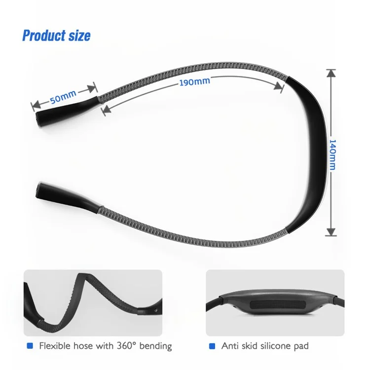 ST-8038 Flexible Hose Neck Hanging Lamp Students Eye Protection LED Reading Light - Schwarz