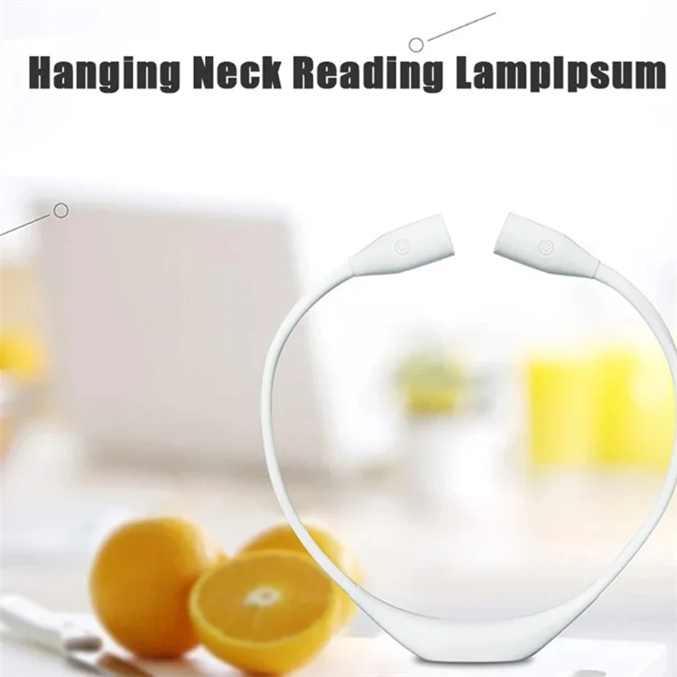 ST-8025 Soft Neckband Neck Hanging LED Reading Light Ricaricabile con Regolazione Continua della Luminosità - Bianco