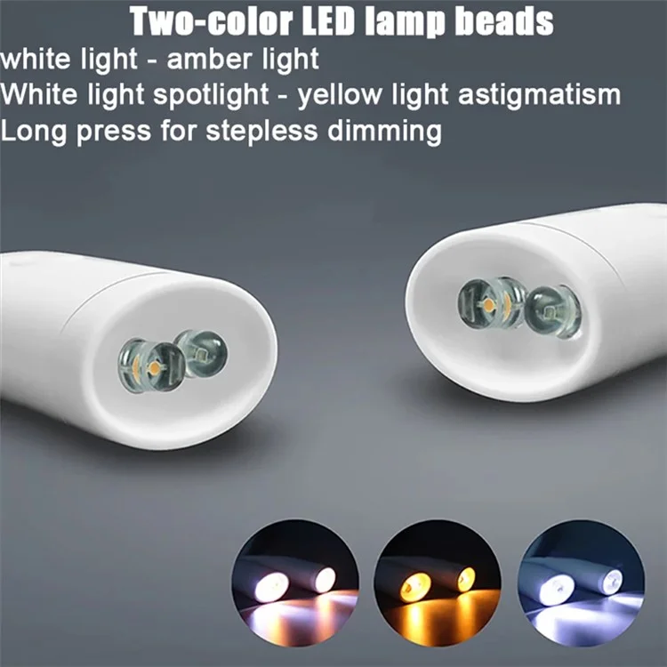 ST-8025 Soft Neckband Neck Hanging LED Reading Light Ricaricabile con Regolazione Continua della Luminosità - Bianco